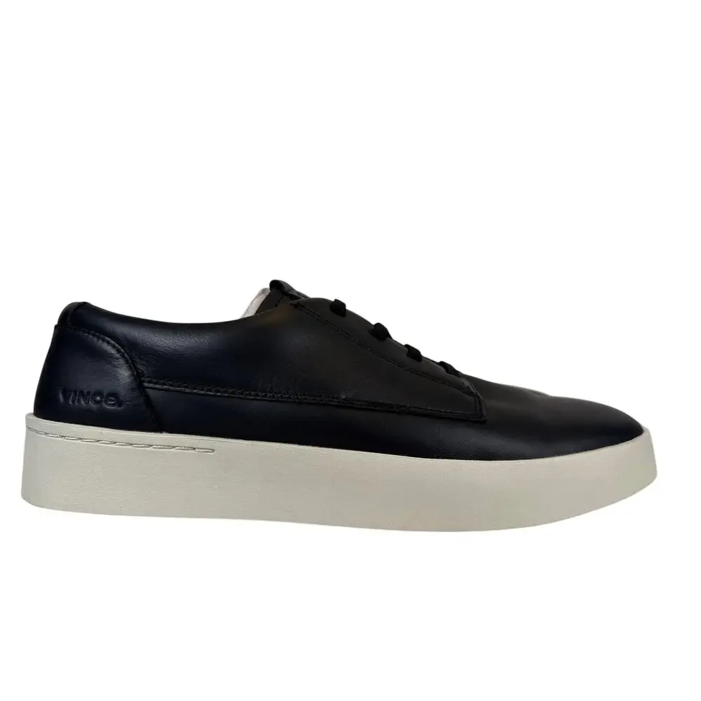 Vince Pine Slip On Sneaker Mens 8.5 M EU42‎ Black Leather Low Top Casual Flat